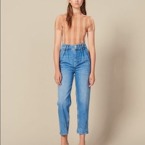 Sandro Paris Ilias turtleneck check top size 1